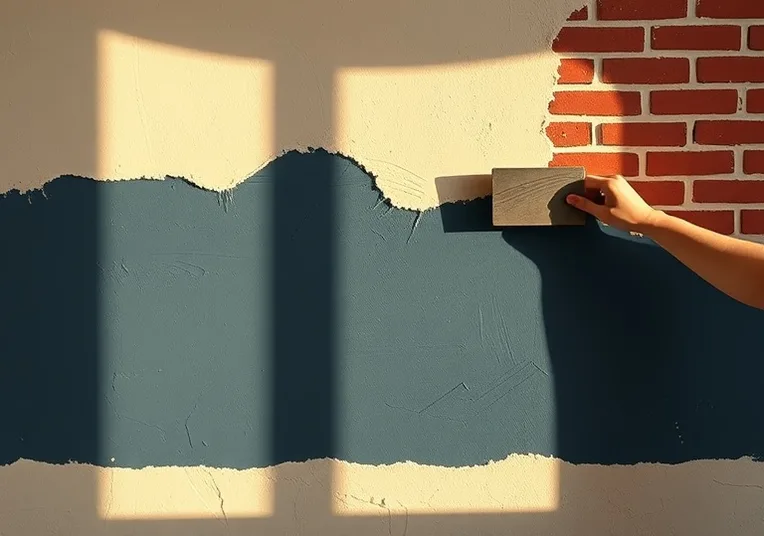 Application d'un enduit décoratif à la lisseuse sur un mur